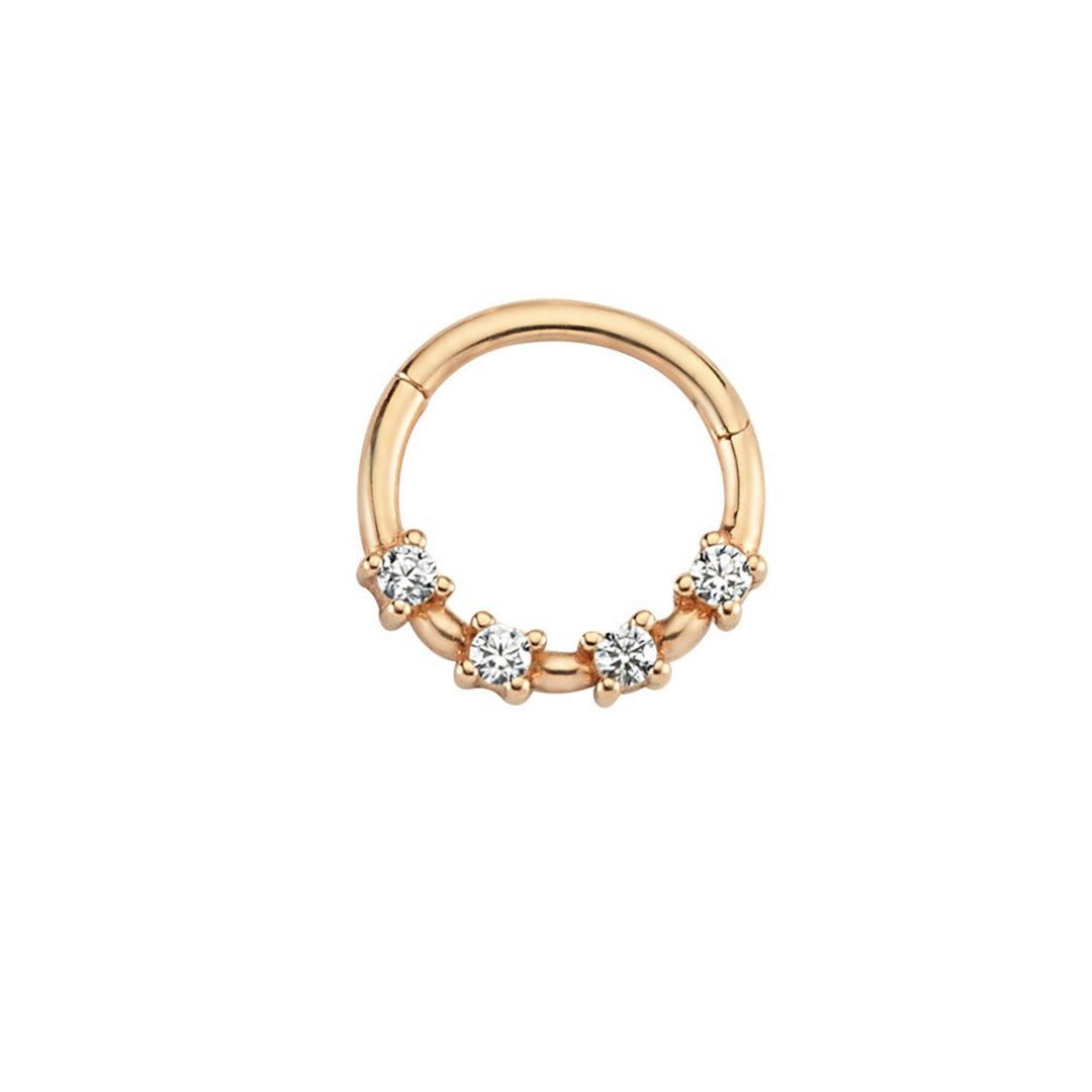 14K Solid Gold Gold Clicker Hoop Piercing