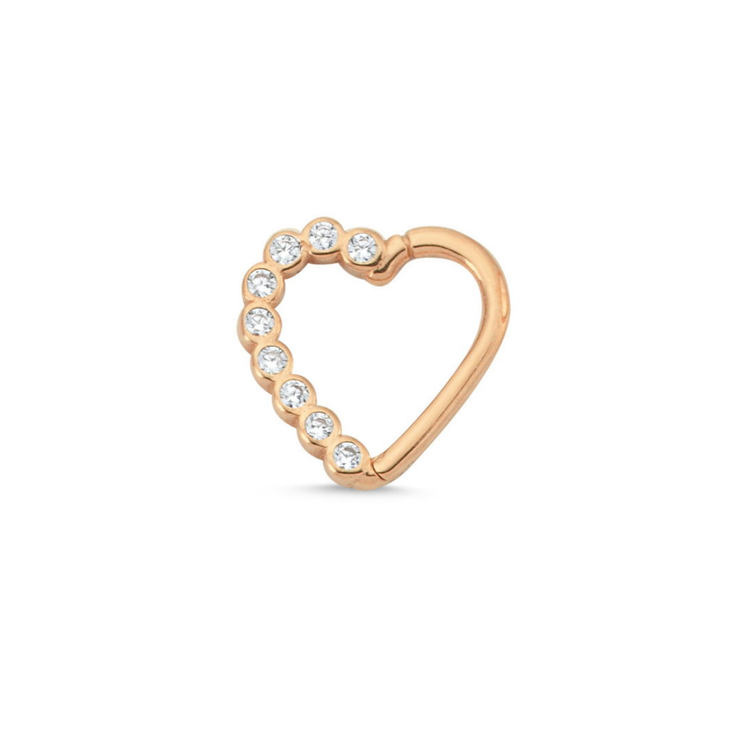 14K Solid Gold Heart Piercing