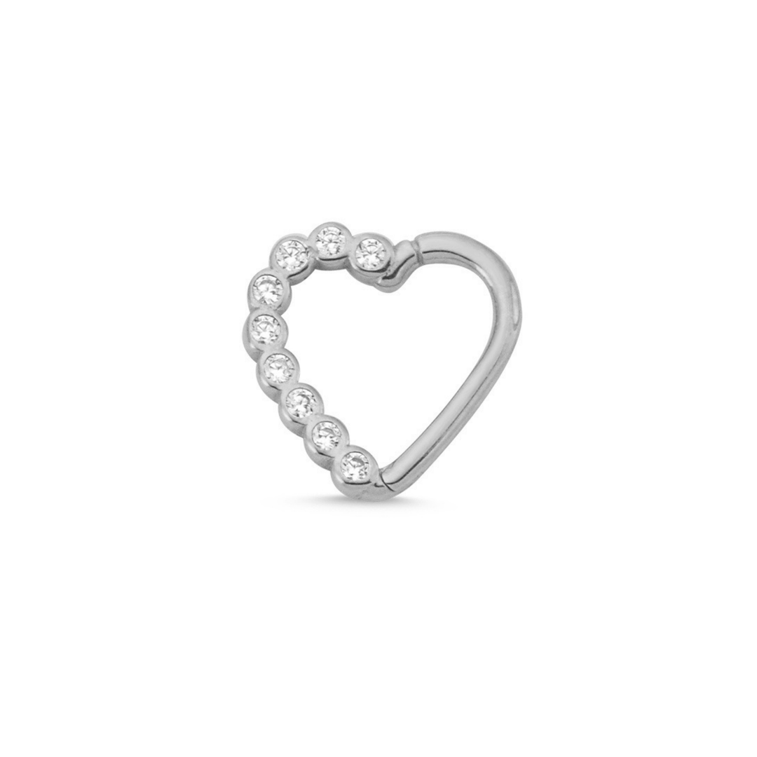 14K Solid Gold Heart Piercing