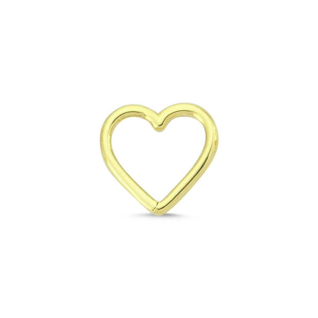 14K Solid Gold Plain Heart Piercing