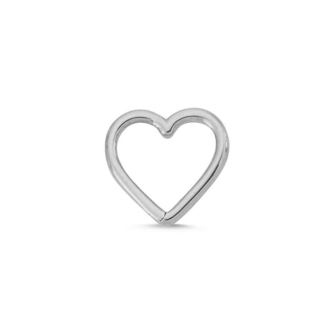 14K Solid Gold Plain Heart Piercing