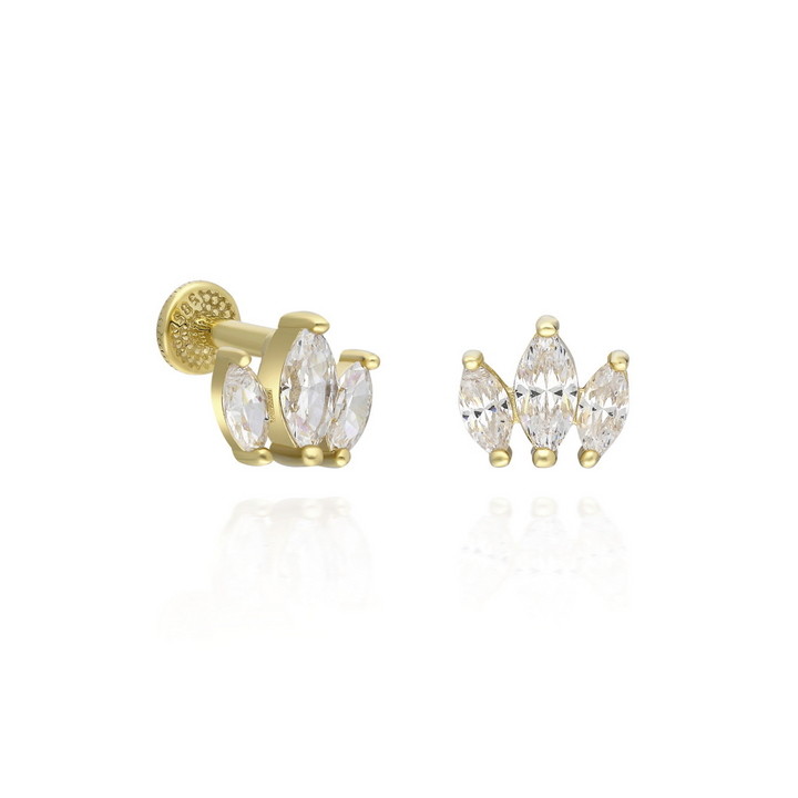 14K Solid Gold Threadless Piercing