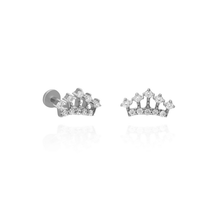 14K Solid Gold Threadless Piercing Crown Charm