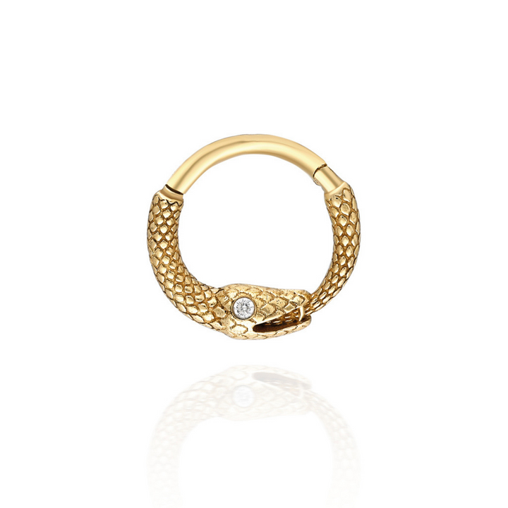 14K Solid Gold Clicker Hoop Piercing