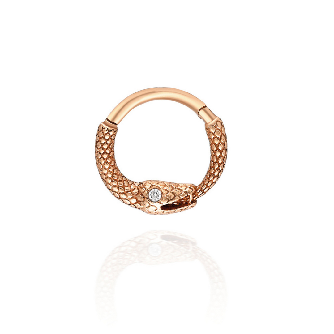 14K Solid Gold Clicker Hoop Piercing