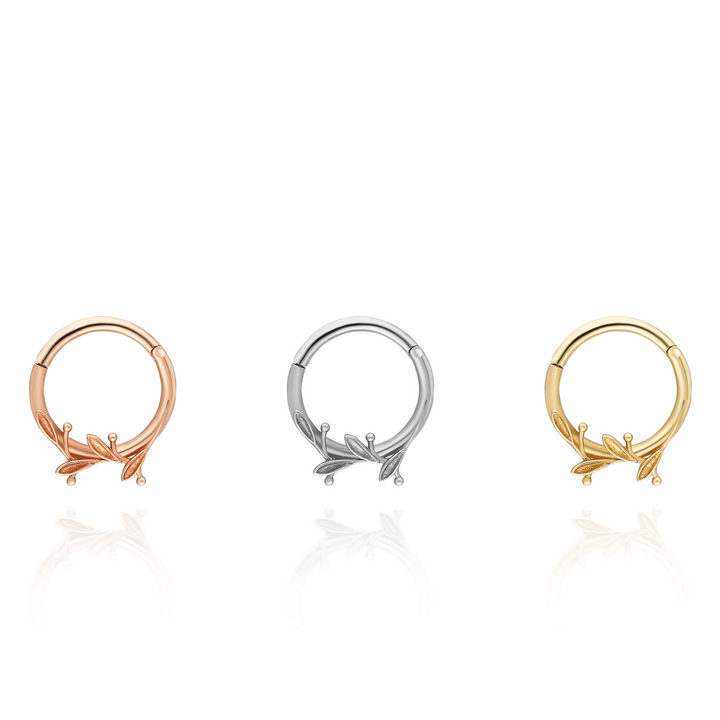 14K Solid Gold Clicker  Hoop Piercing Helen Model