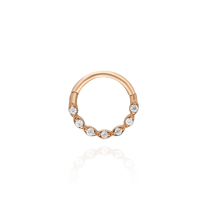 14K Solid Gold Clicker Hoop Piercing