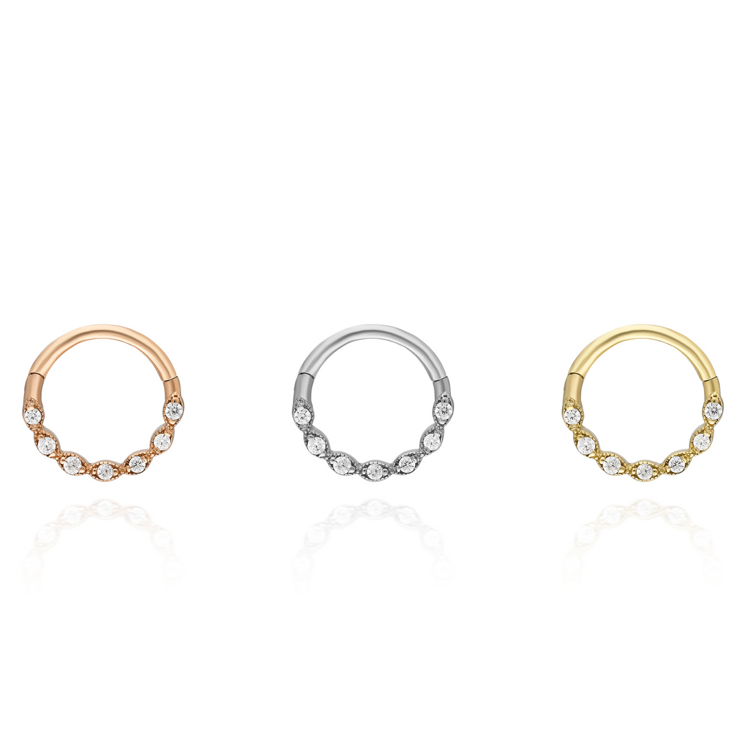 14K Solid Gold Clicker Hoop Piercing