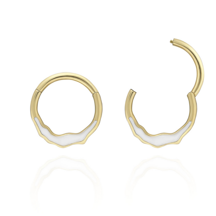 Modern 14K Solid Gold Clicker Hoop Piercing