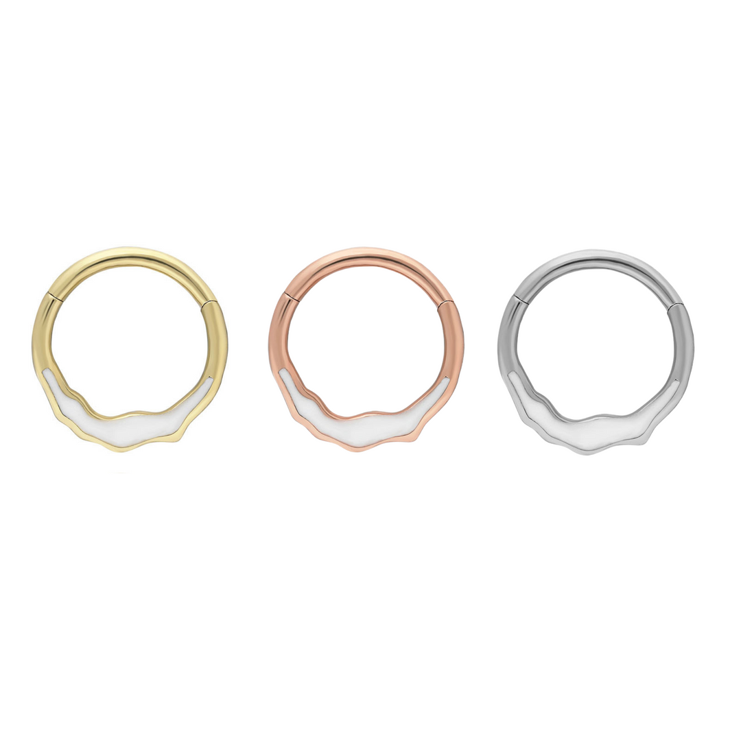 Modern 14K Solid Gold Clicker Hoop Piercing