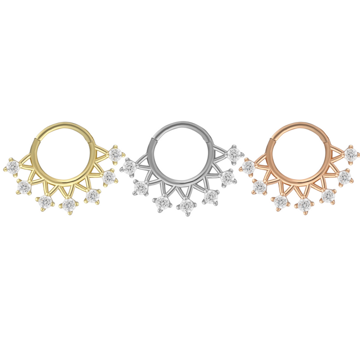 14K Solid Gold Clicker Hoop Piercing Minimal