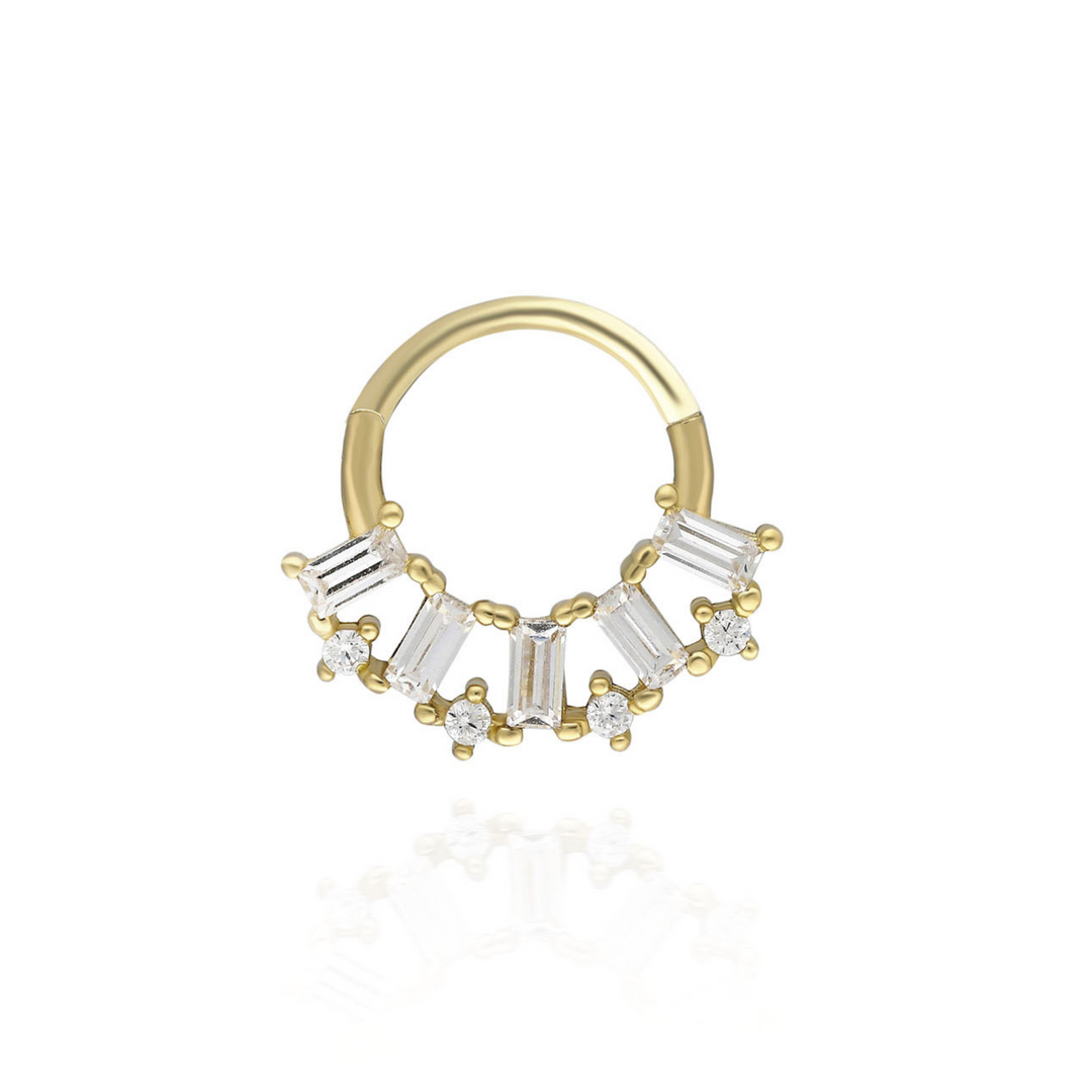 14K Solid Gold Clicker Hoop Piercing