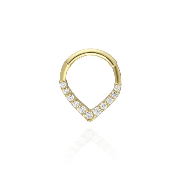 14K Solid Gold Clicker Hoop Piercing