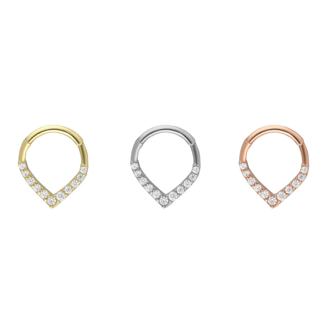 14K Solid Gold Clicker Hoop Piercing