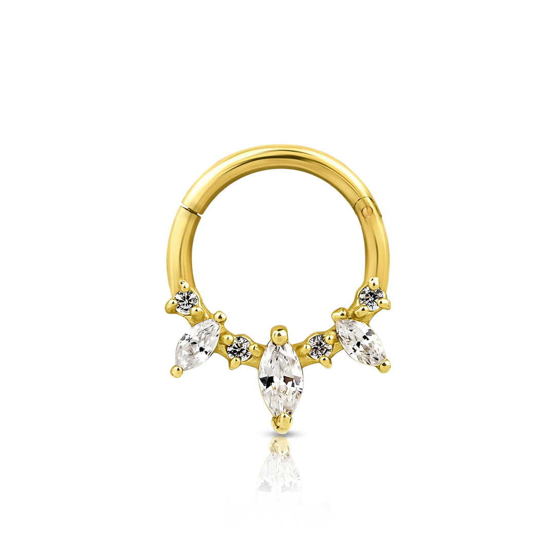 14K Solid Gold Clicker Hoop Piercing