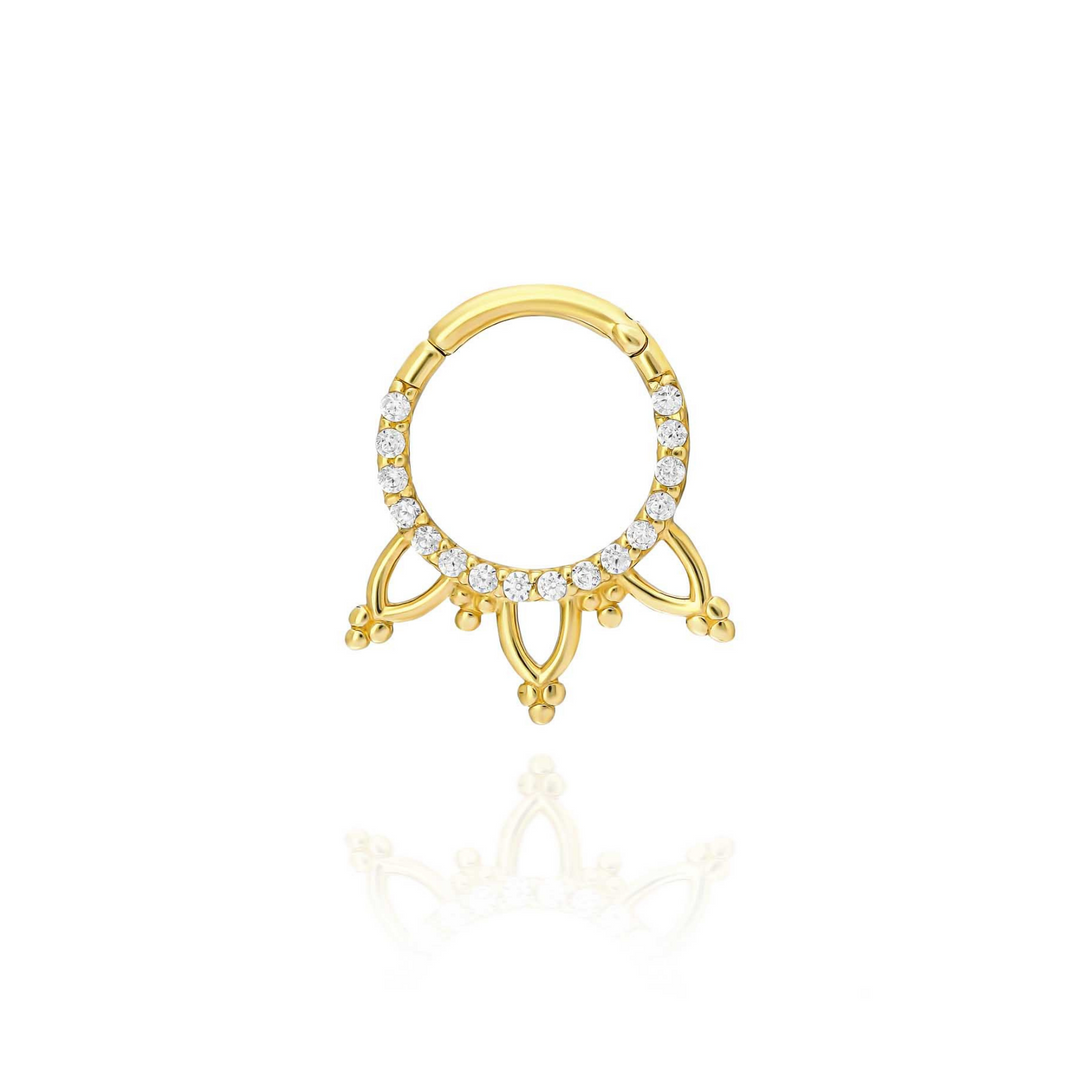 14K Solid Gold Gold Clicker Hoop Piercing