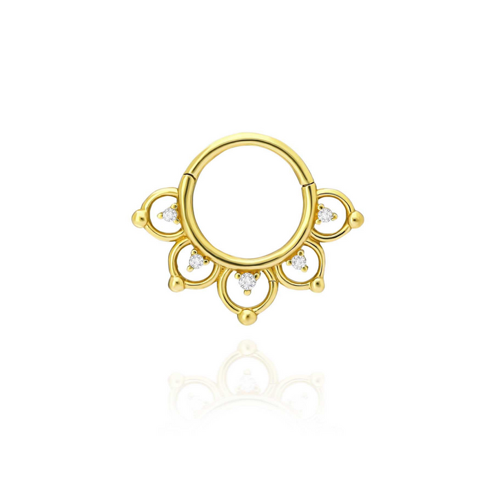 14K Solid Gold Clicker Hoop Piercing