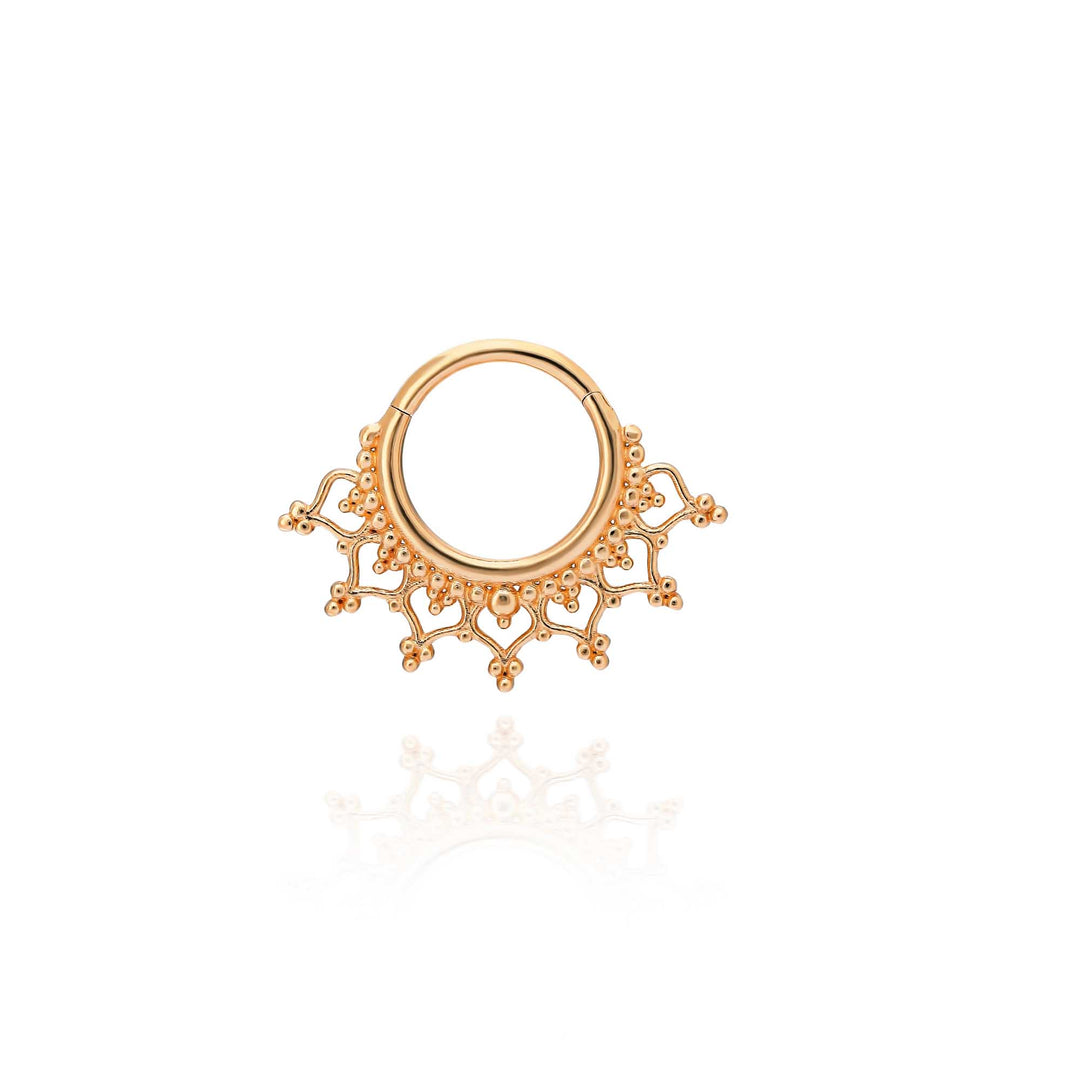 14K Solid Gold Clicker Hoop Piercing Minimalist Tiara