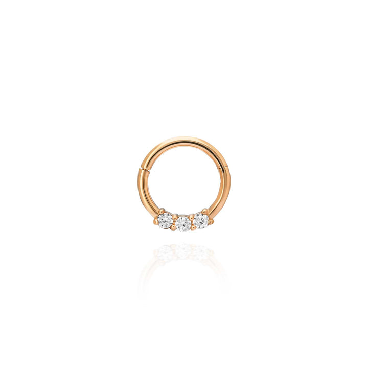 14K Solid Gold Clicker Hoop Piercing Waterway Ring