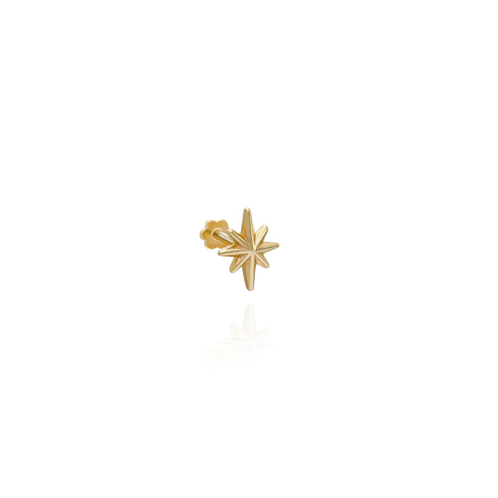 14K Solid Gold North Star Threadless Piercing