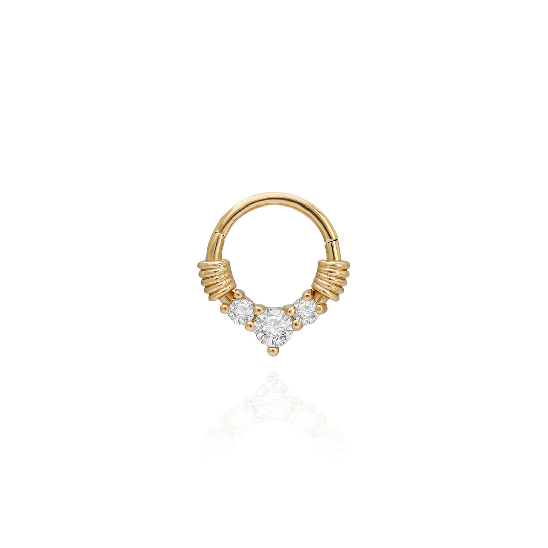 14K Solid Gold Clicker Hoop Piercing