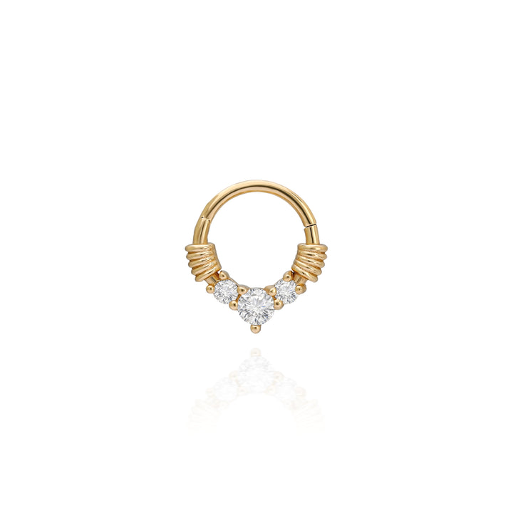 14K Solid Gold Clicker Hoop Piercing