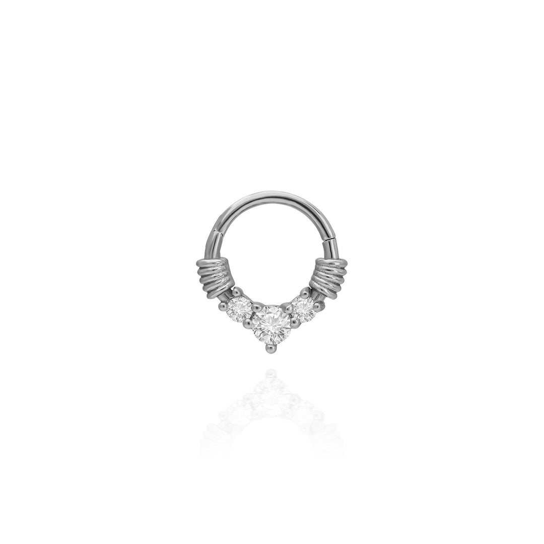 14K Solid Gold Clicker Hoop Piercing