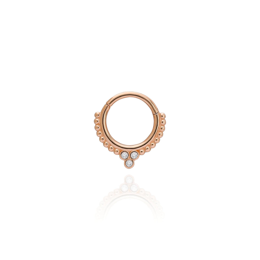 14K Solid  Gold Clicker Hoop Piercing