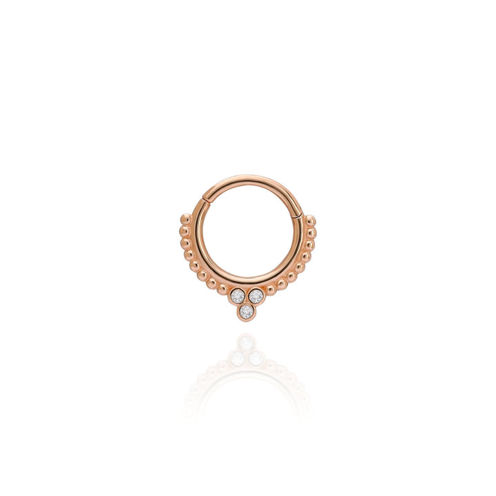 14K Solid  Gold Clicker Hoop Piercing