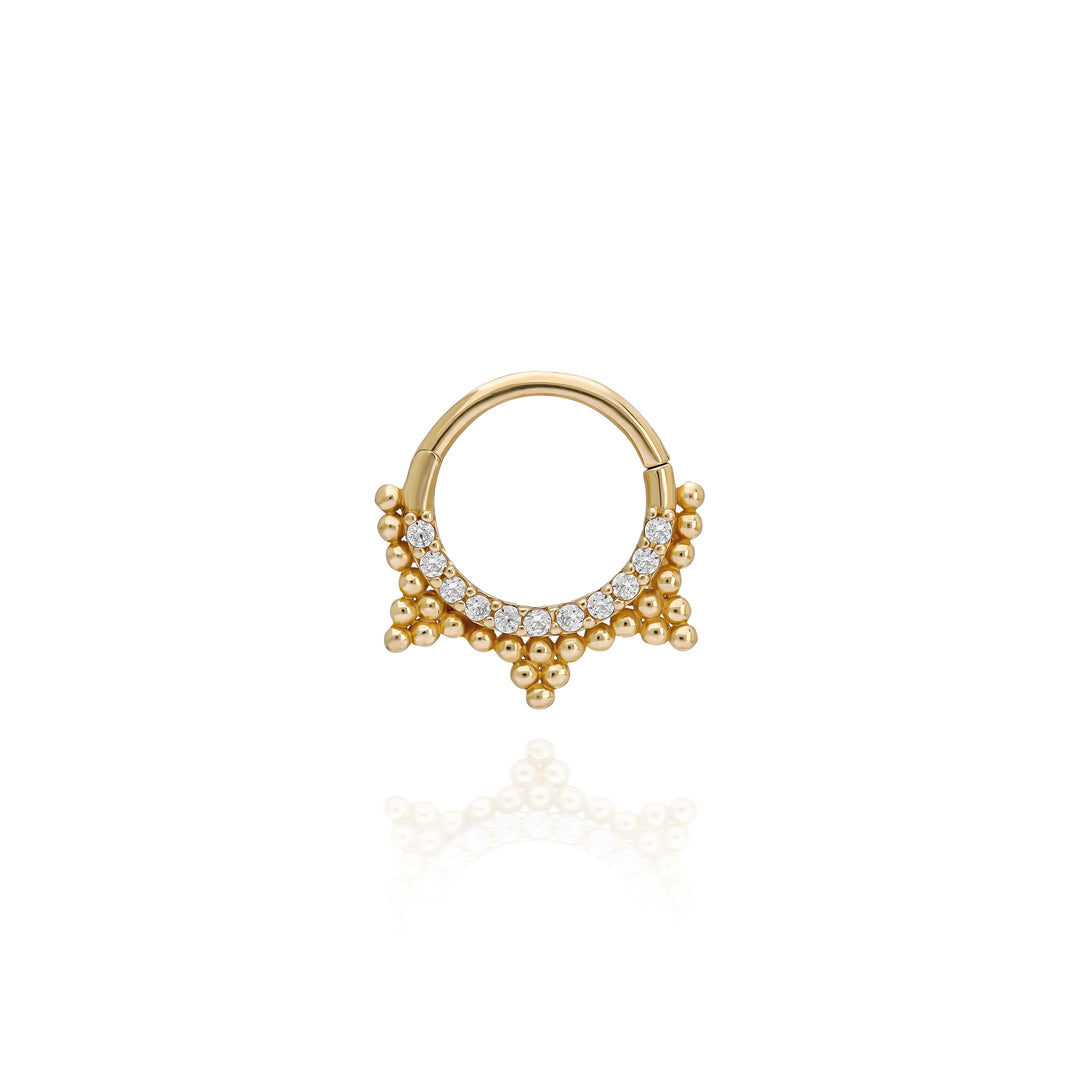 14K Solid Gold Clicker Hoop Piercing