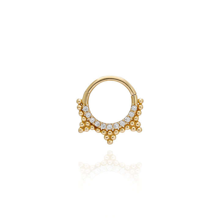 14K Solid Gold Clicker Hoop Piercing