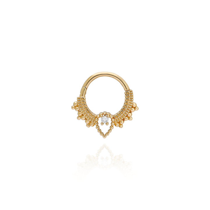 14K Solid Gold Clicker Hoop Piercing