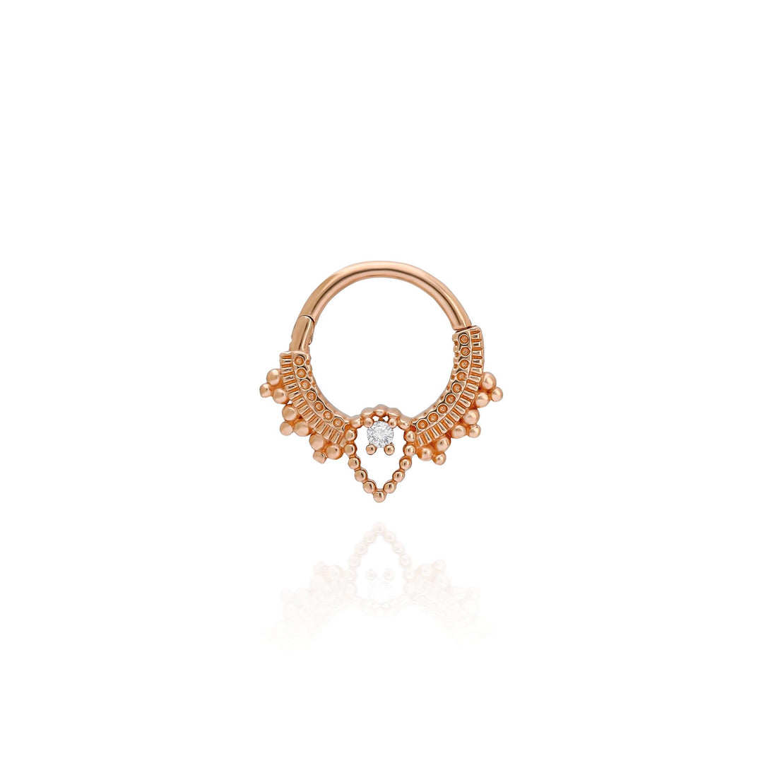 14K Solid Gold Clicker Hoop Piercing