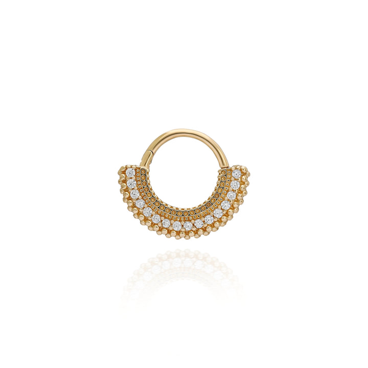 14K Solid Gold Clicker Hoop Piercing