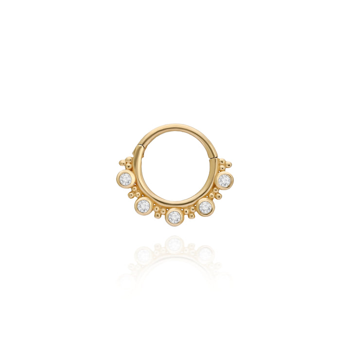 14K Solid Gold Clicker Hoop Piercing