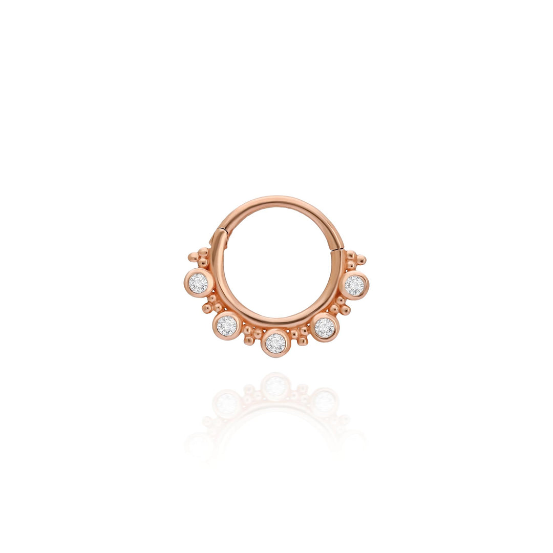 14K Solid Gold Clicker Hoop Piercing