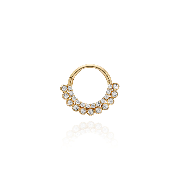 14K Solid Gold Clicker Hoop Piercing