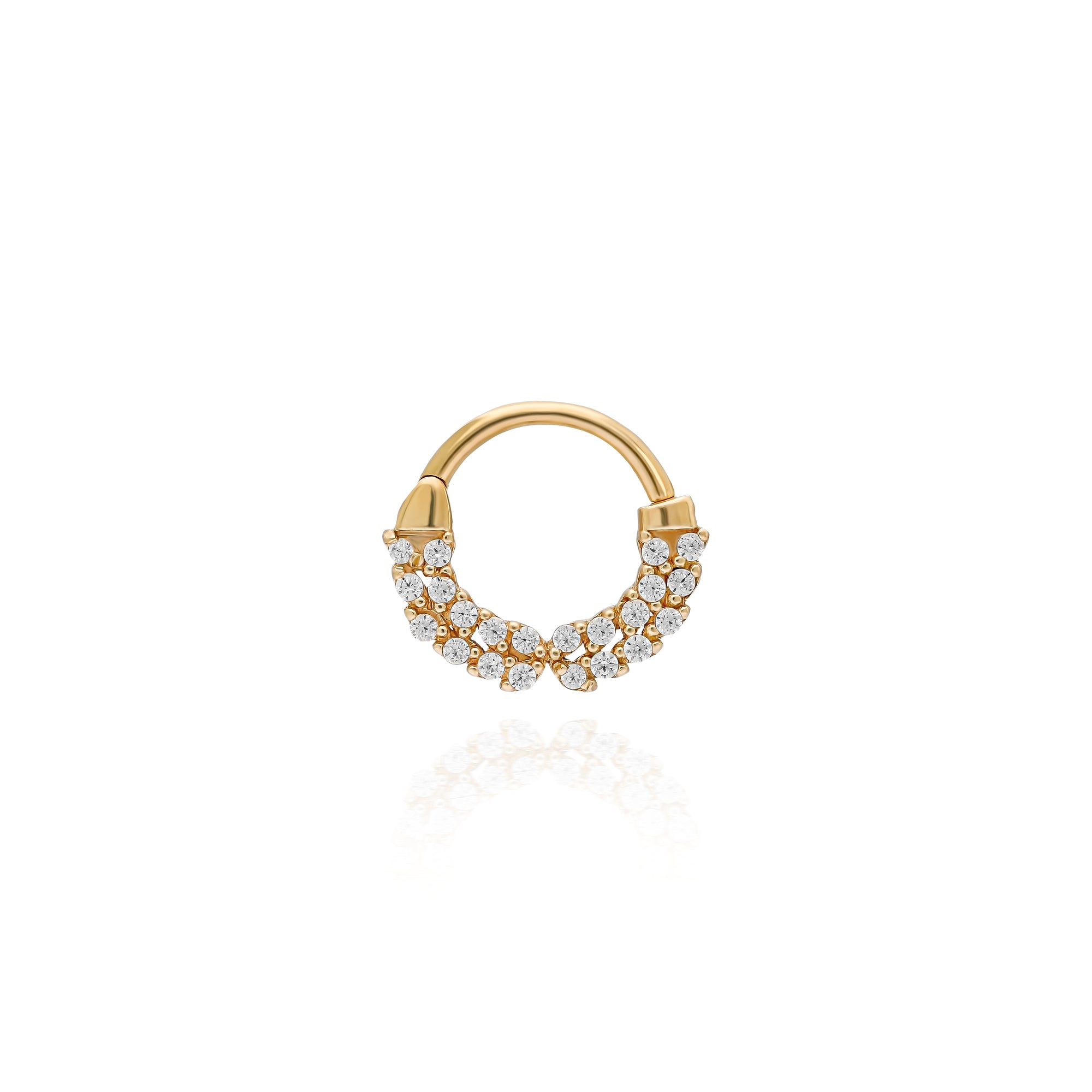 sphere pierce 01 2粒 K18 14K Solid Gold Clicker Hoop Piercing – The House Of Piercing