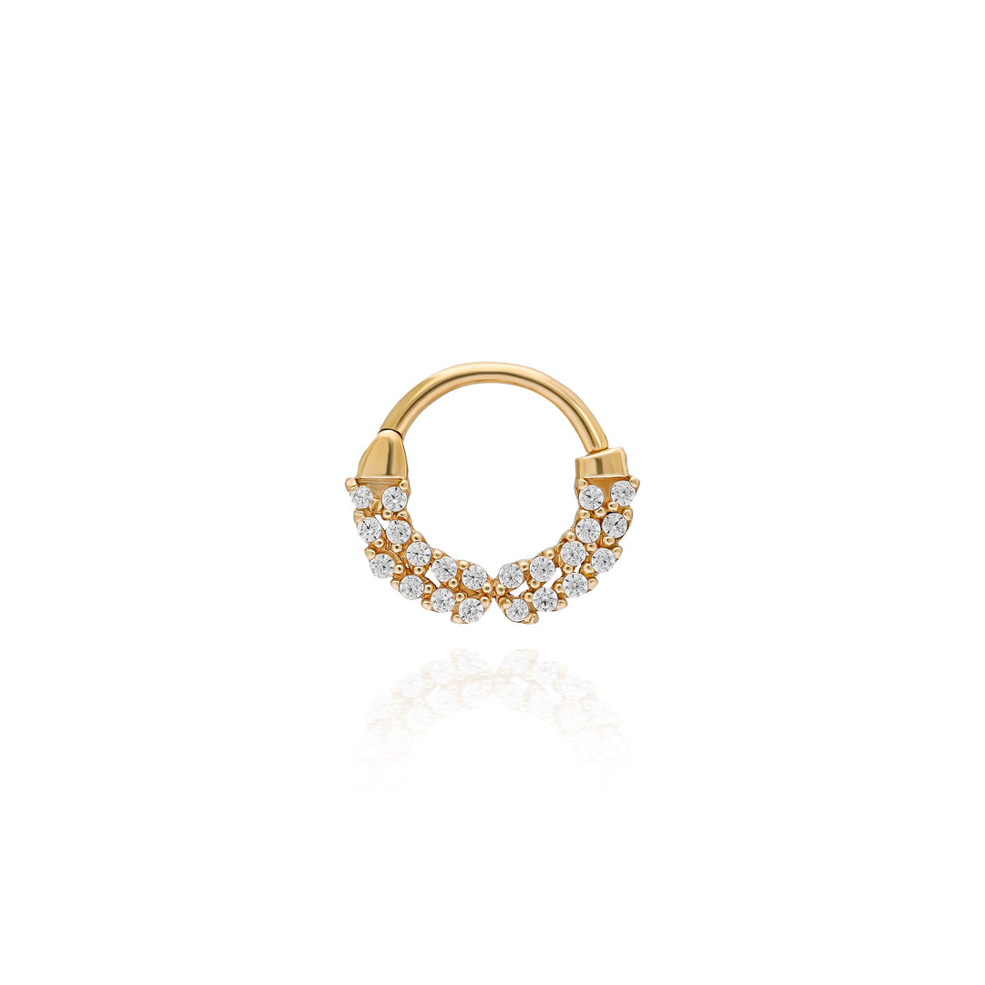 14K Solid Gold Clicker Hoop Piercing