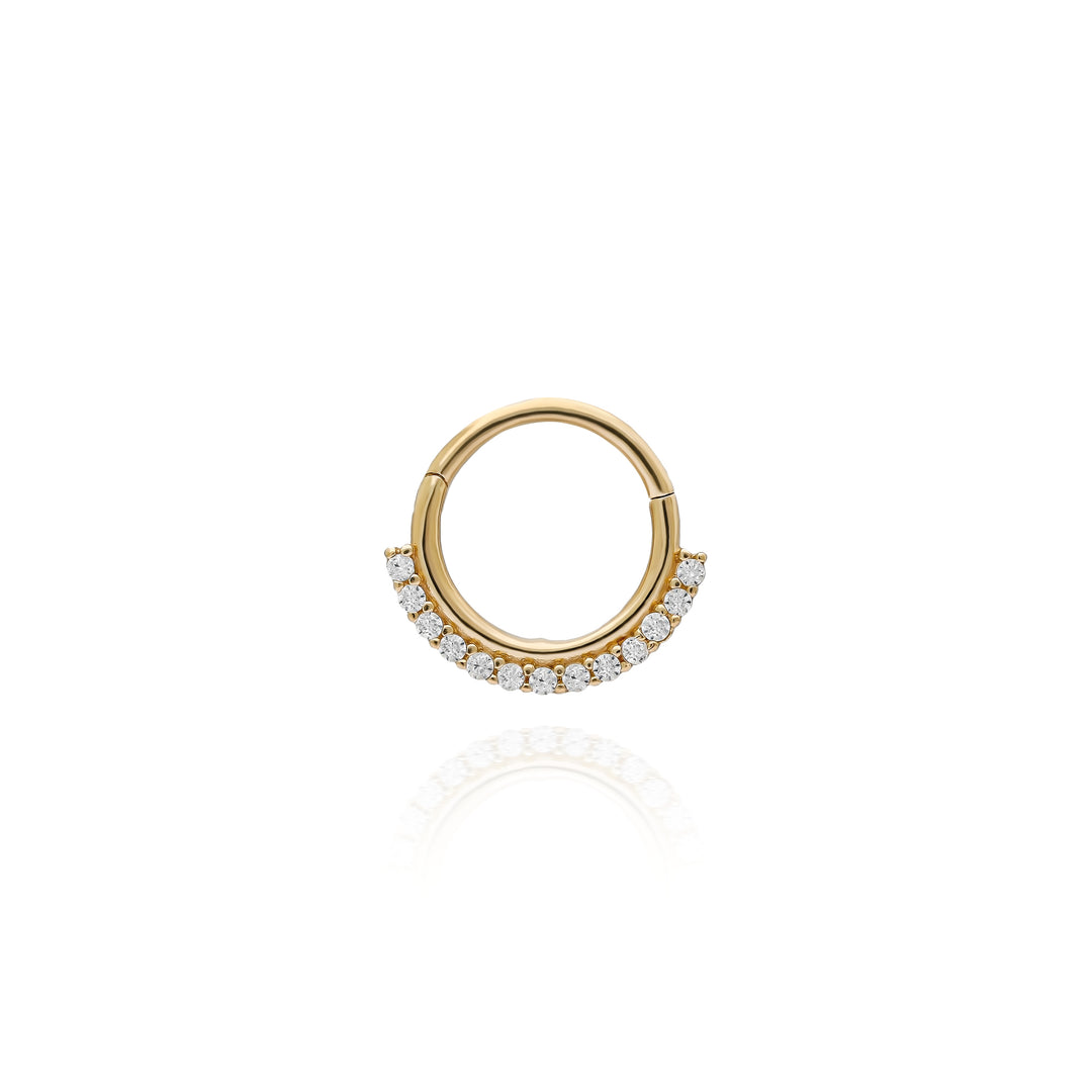 14K Solid Gold Clicker Hoop Piercing