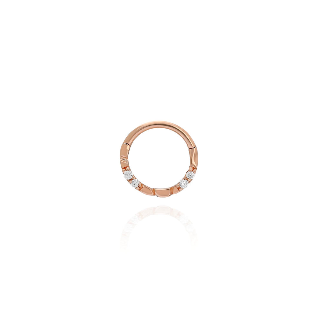 14K Solid Gold Clicker Hoop Piercing