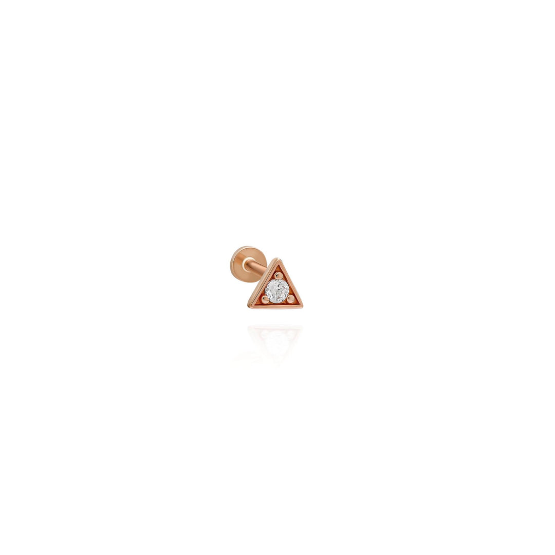 14K Solid Gold Pyramid Threadless Piercing