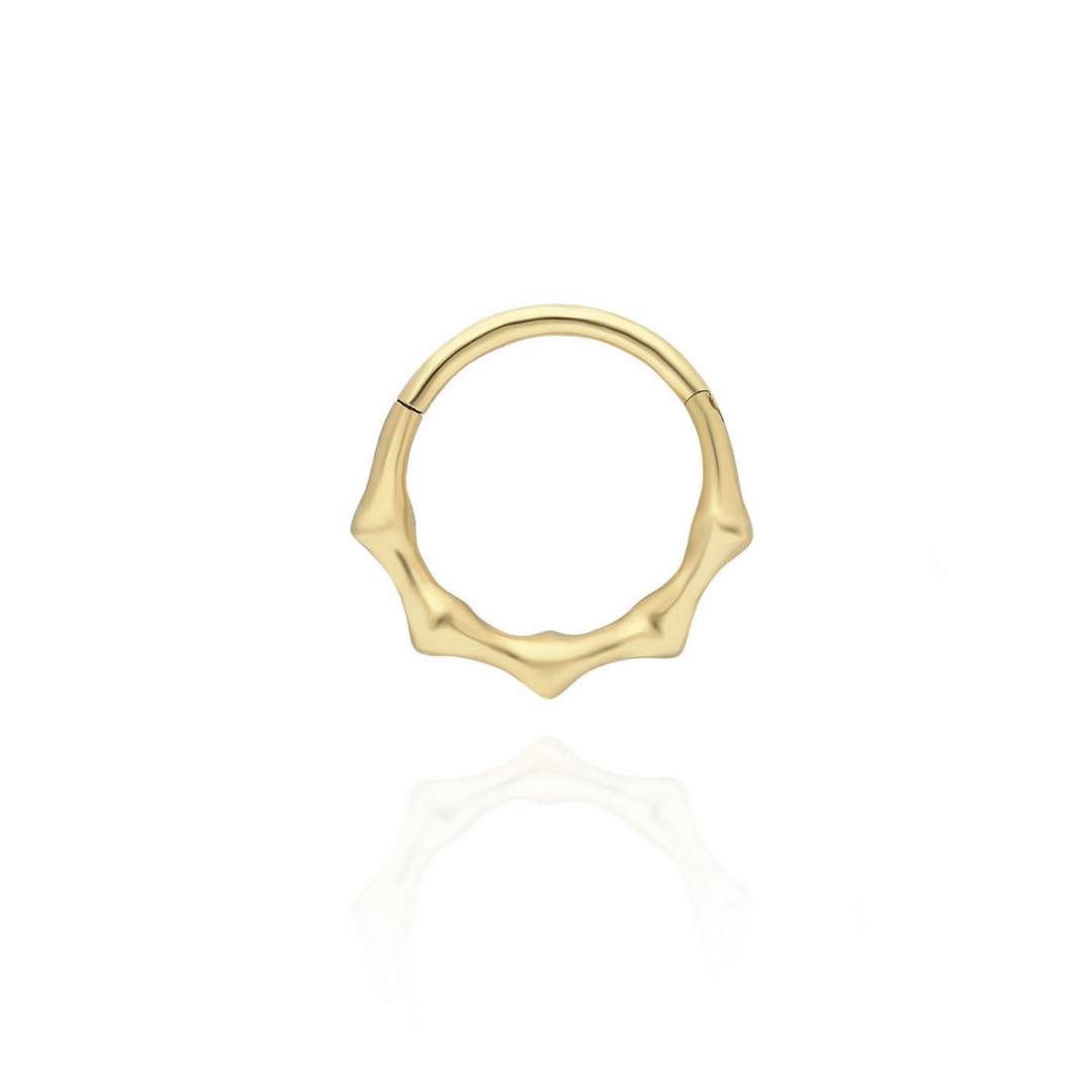 14K Solid Gold Clicker Hoop Piercing