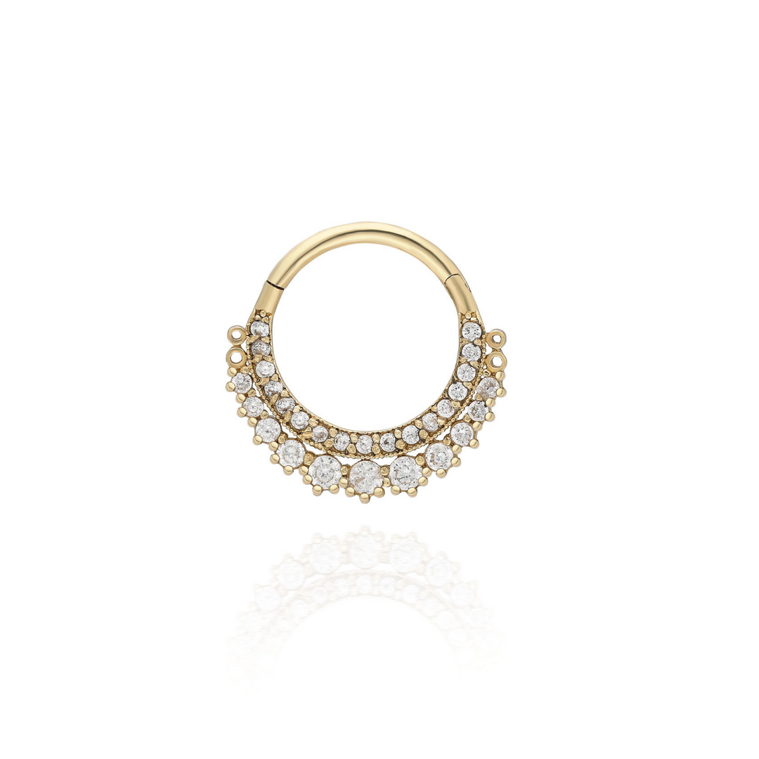 14K Solid Gold Hoop Piercing Septum Ring