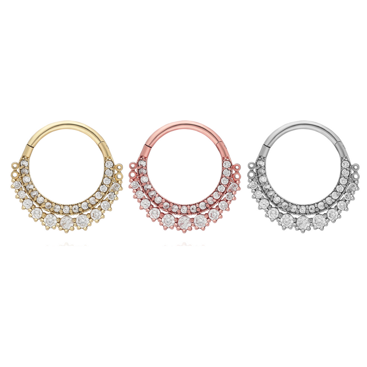 14K Solid Gold Hoop Piercing Septum Ring