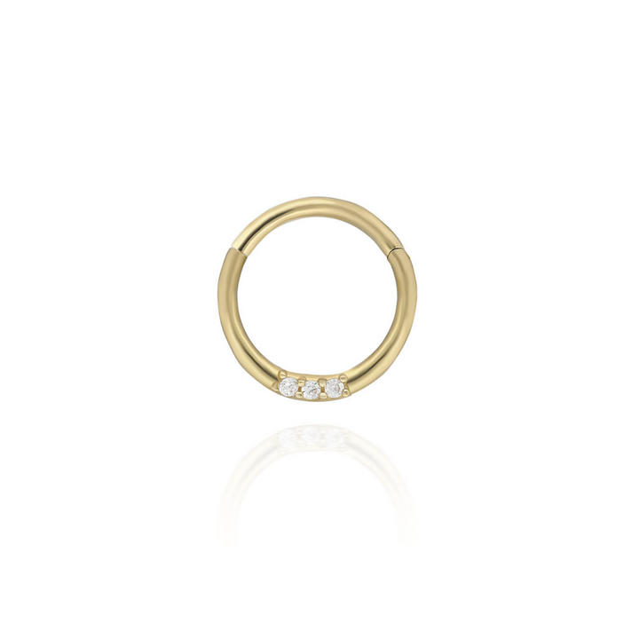 14K Solid Gold Clicker Hoop Piercing